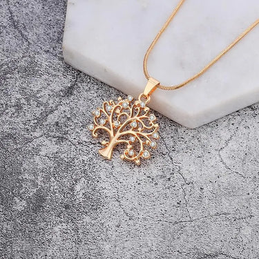 Crystal Studded Tree Of Enlightenment Necklace-Your Soul Place